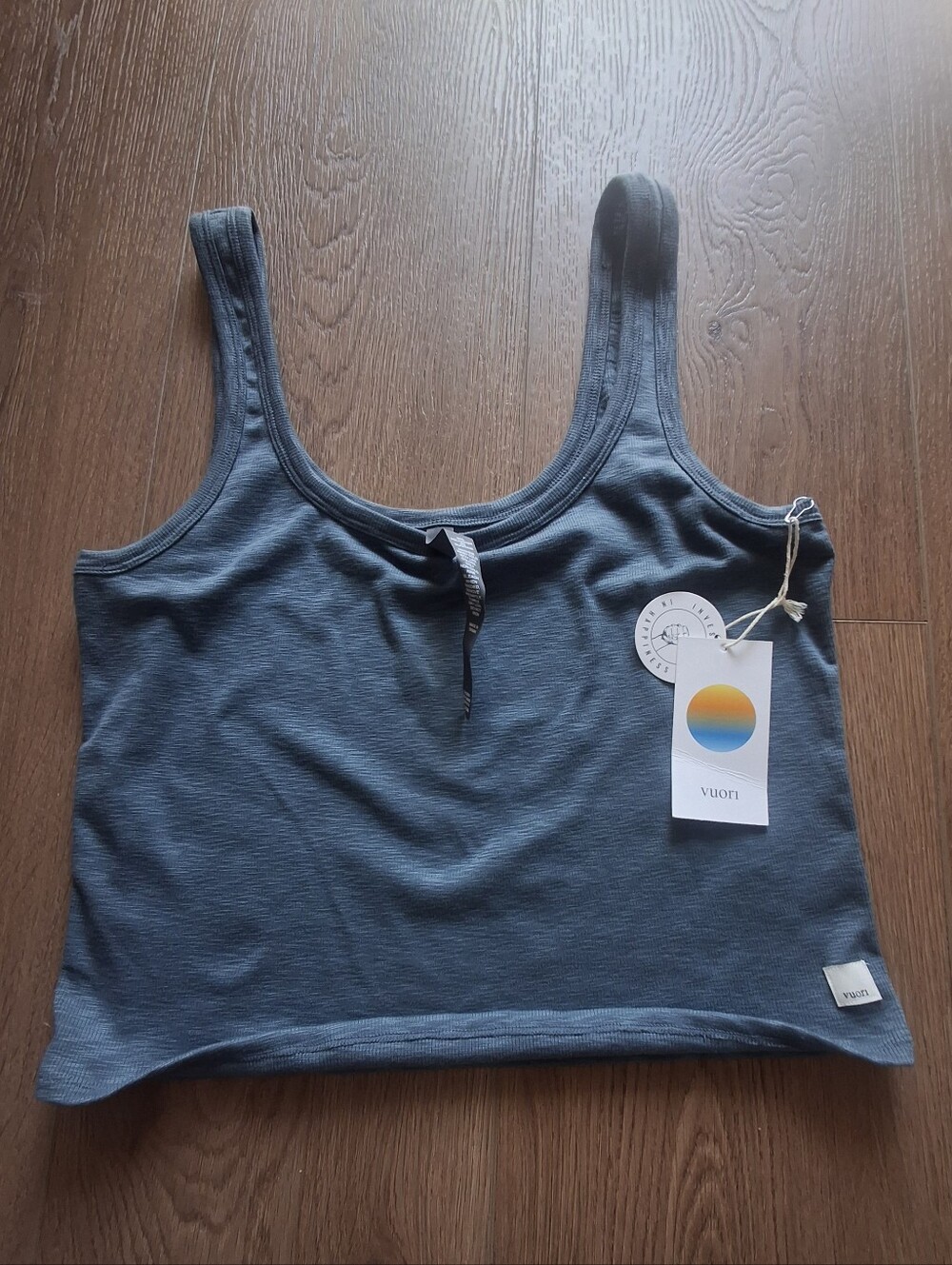 Vuori Slate Blue Ribbed Tank